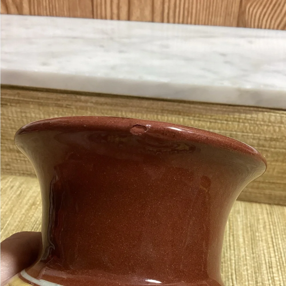 Vintage BULGAR Redware Slip Glaze 6” Vase